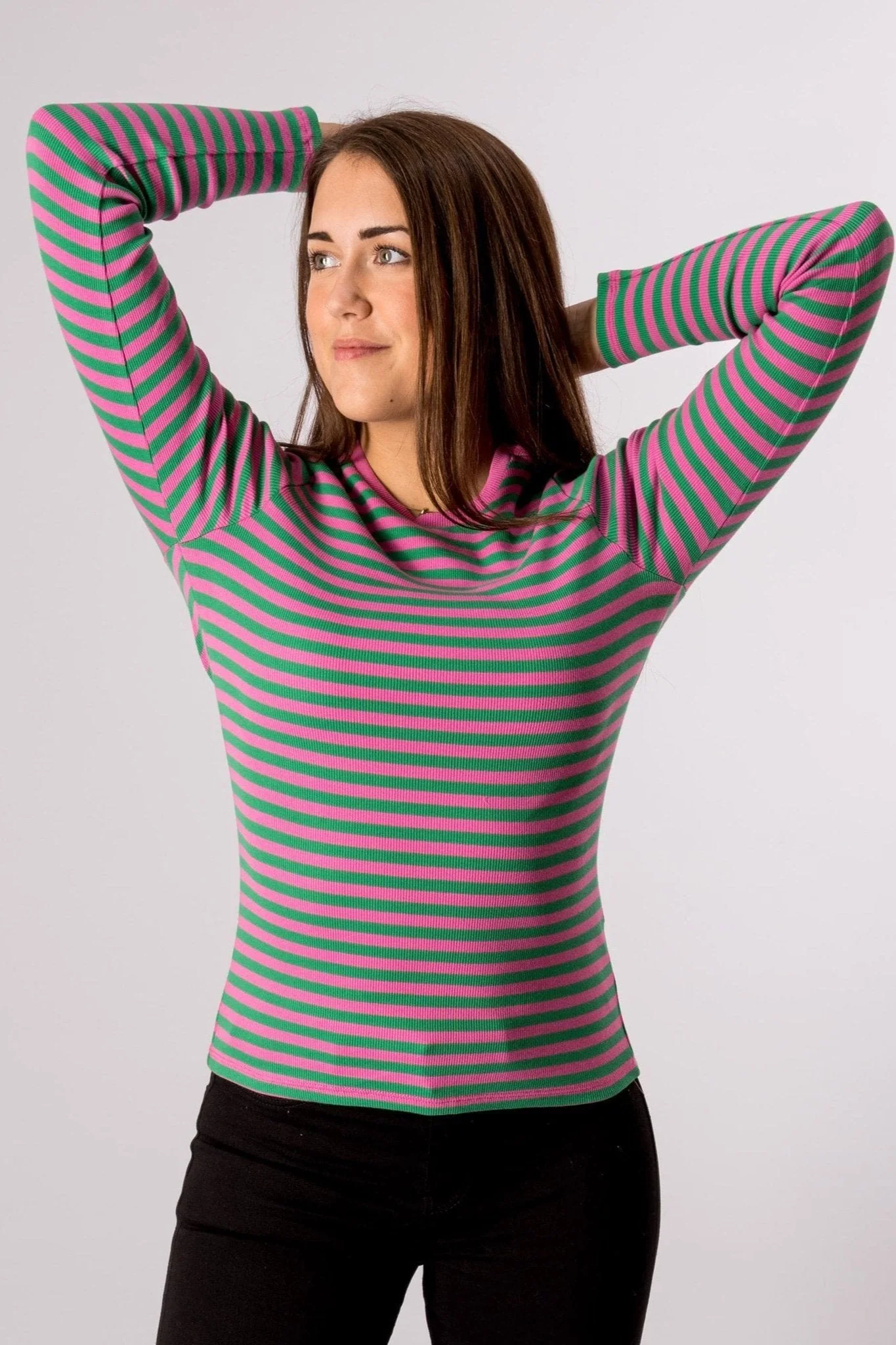 Line Long Sleeve Pullover - Super Pink/Jelly Bean - Image 2