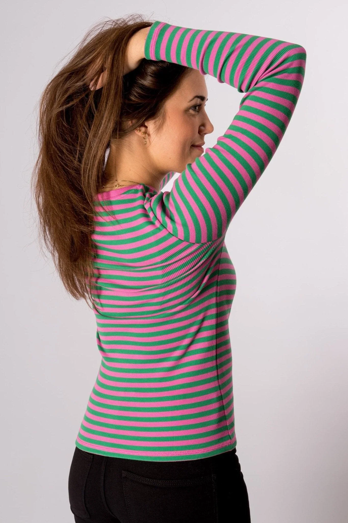 Line Long Sleeve Pullover - Super Pink/Jelly Bean - Image 4