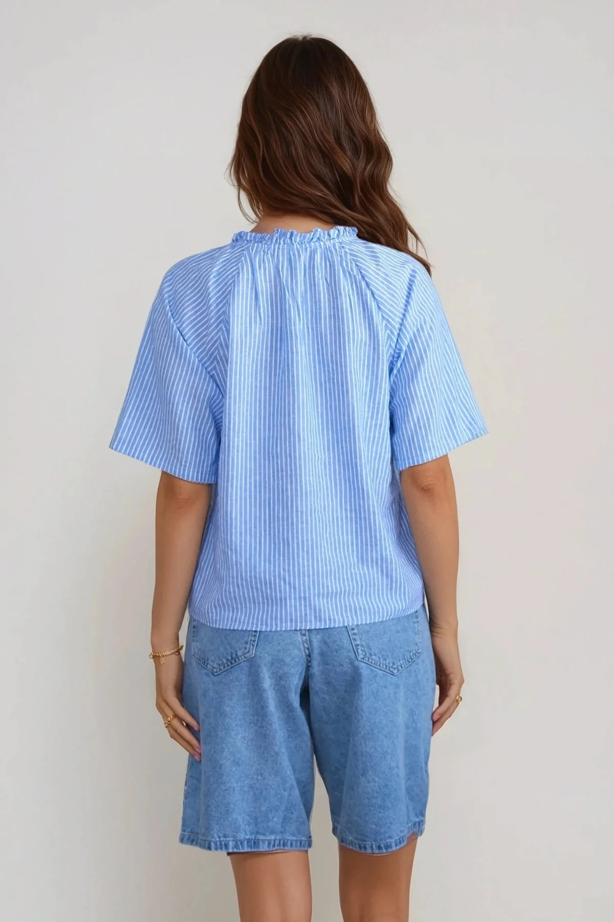 Linn Frill Top - Marina White - Image 4