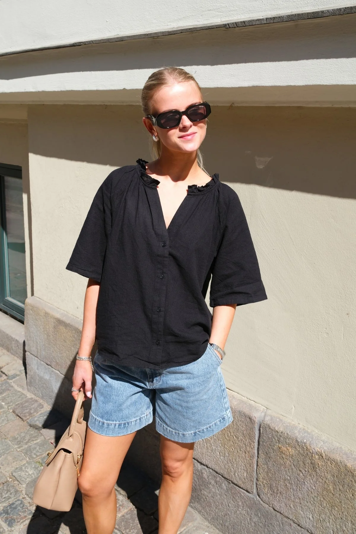 Linn Frill Top - Schwarz - Image 3