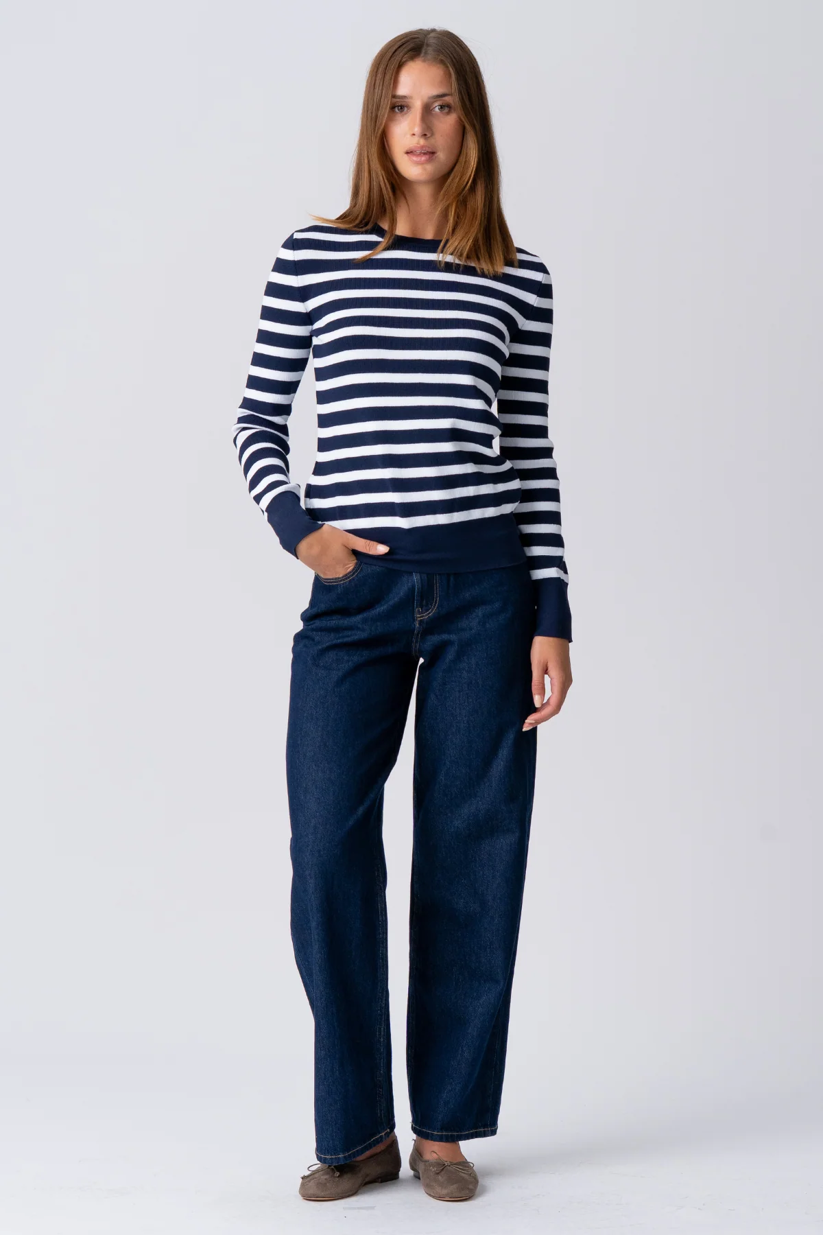 Maja gestreiftes Hemd - Marine - Image 3