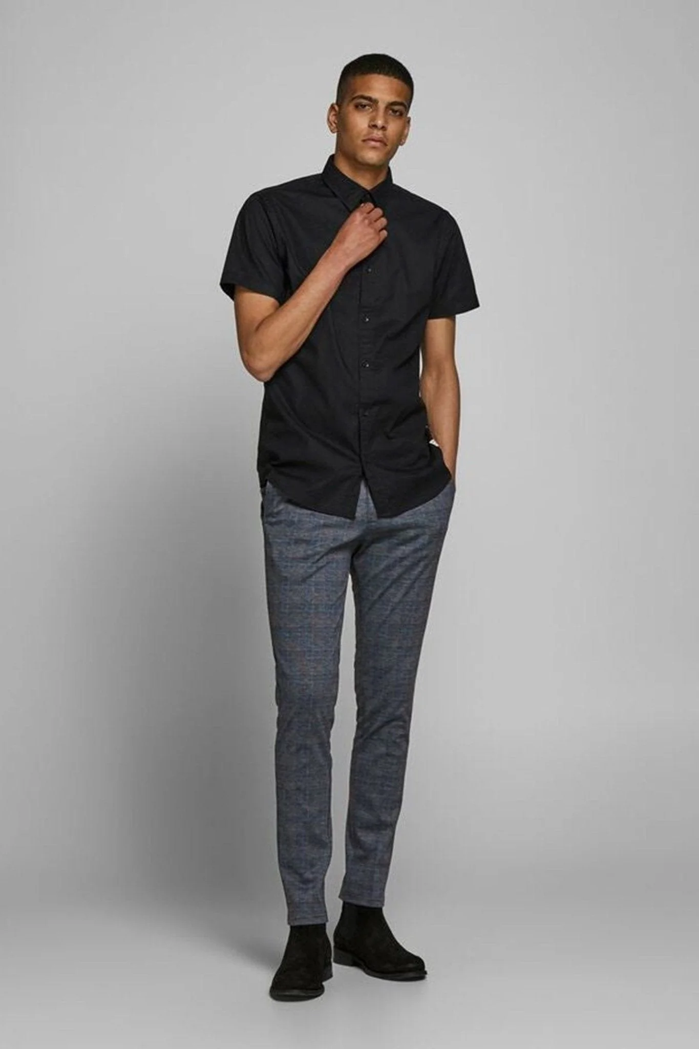 Marco Phil Pants - Dunkelgrau kariert - Image 3