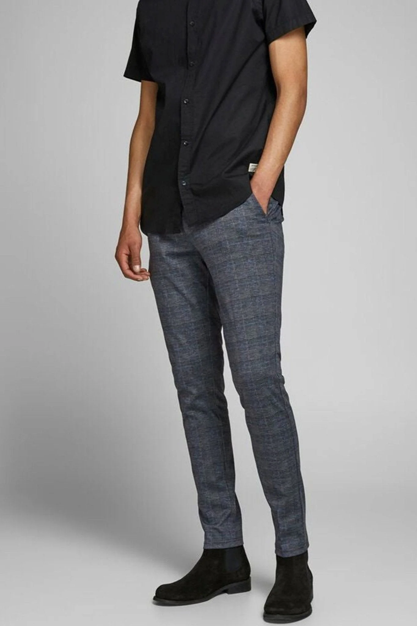 Marco Phil Pants - Dunkelgrau kariert - Image 5