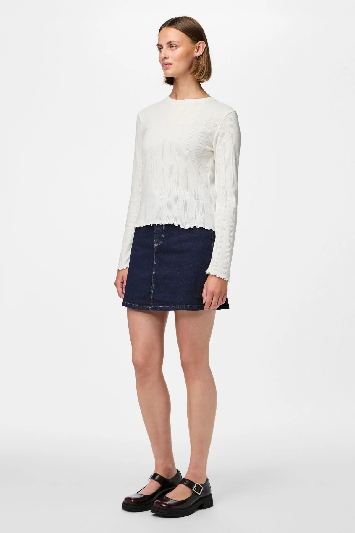 Marie O -Neck Poin Top - Cloud Dancer - Image 4