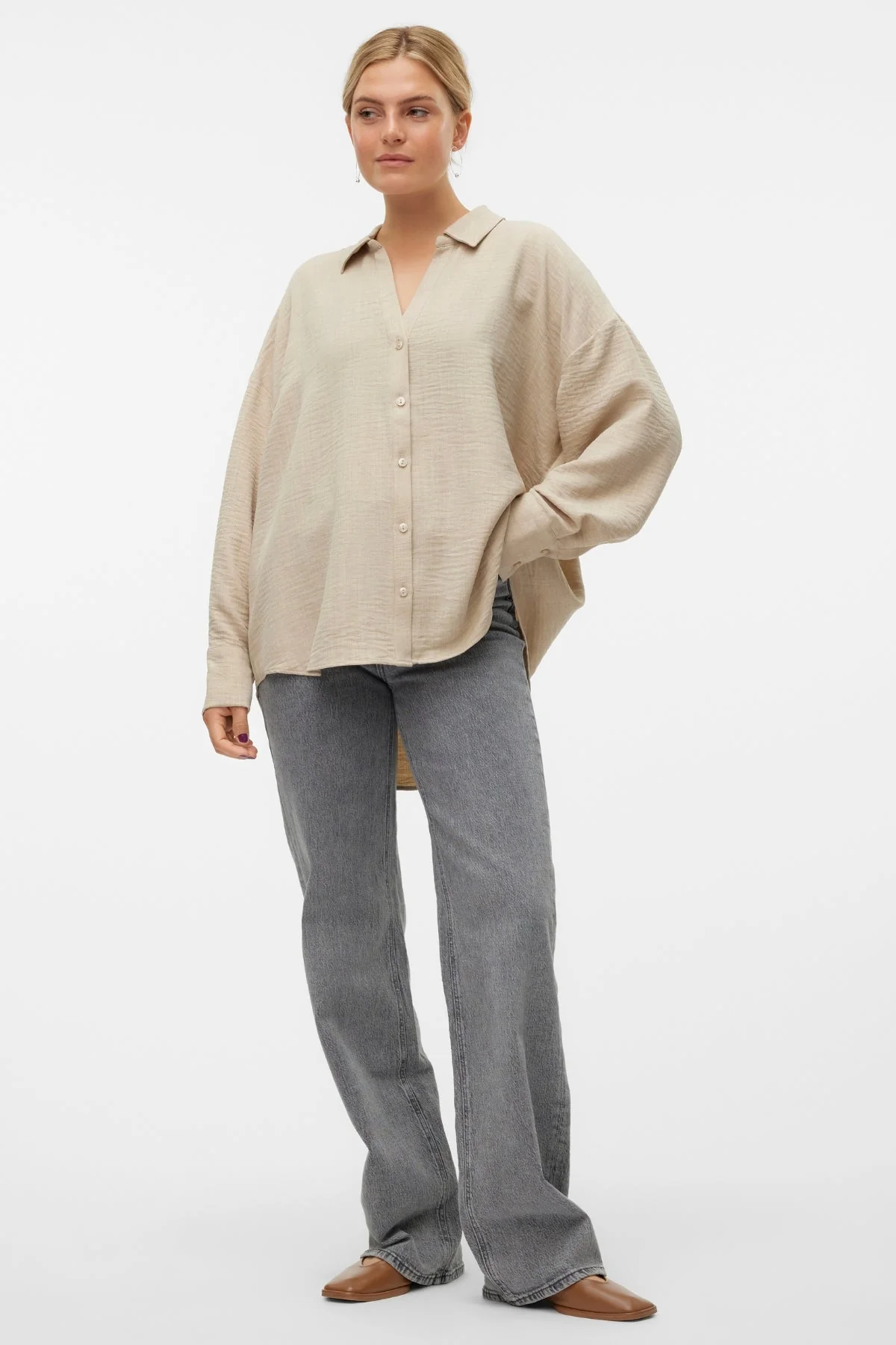 Melaney Queeny Hemd – Overcast Melange - Image 2
