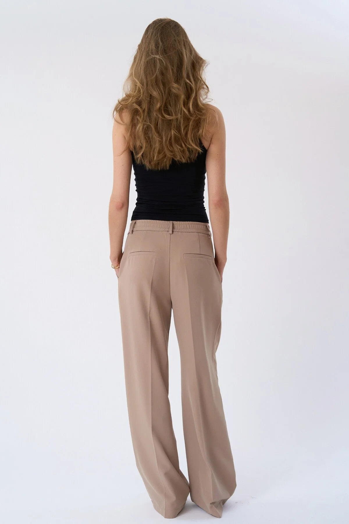 Mila Wide Pants - Beige - Image 3