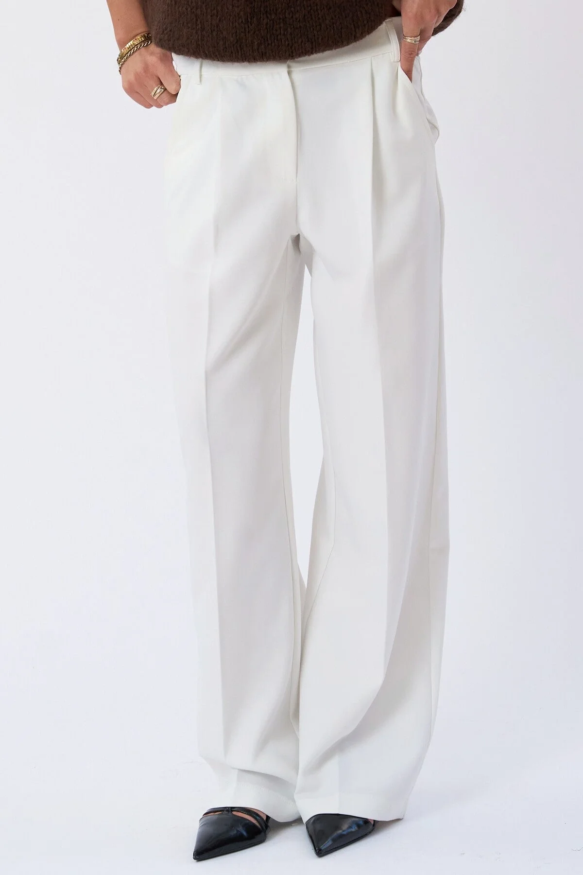 Mila Wide Pants - gebrochenes Weiß