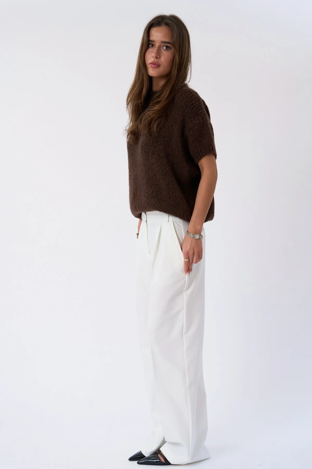 Mila Wide Pants - gebrochenes Weiß - Image 3