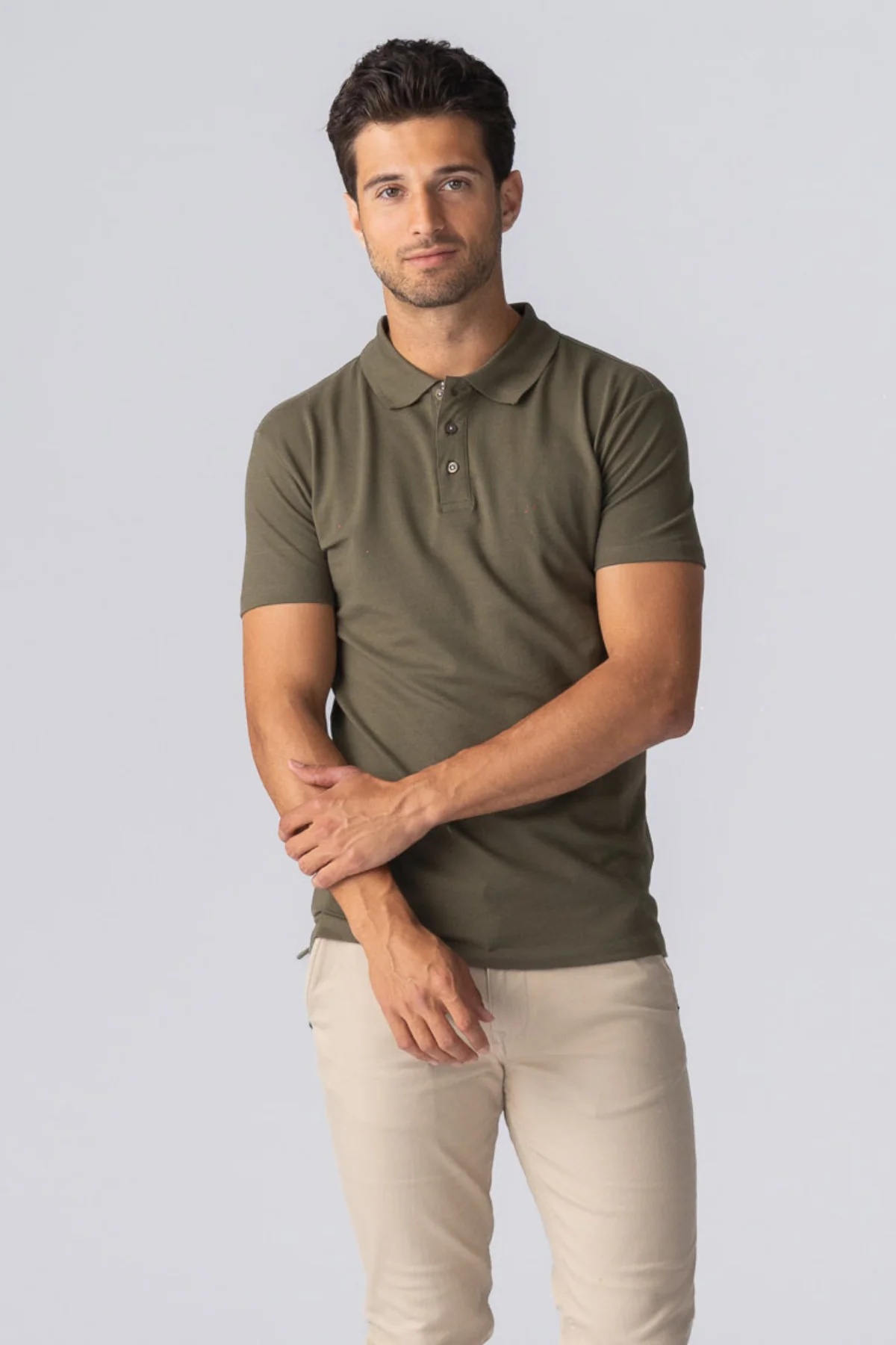 Muscle Polohemd - Armeegrün - Image 2