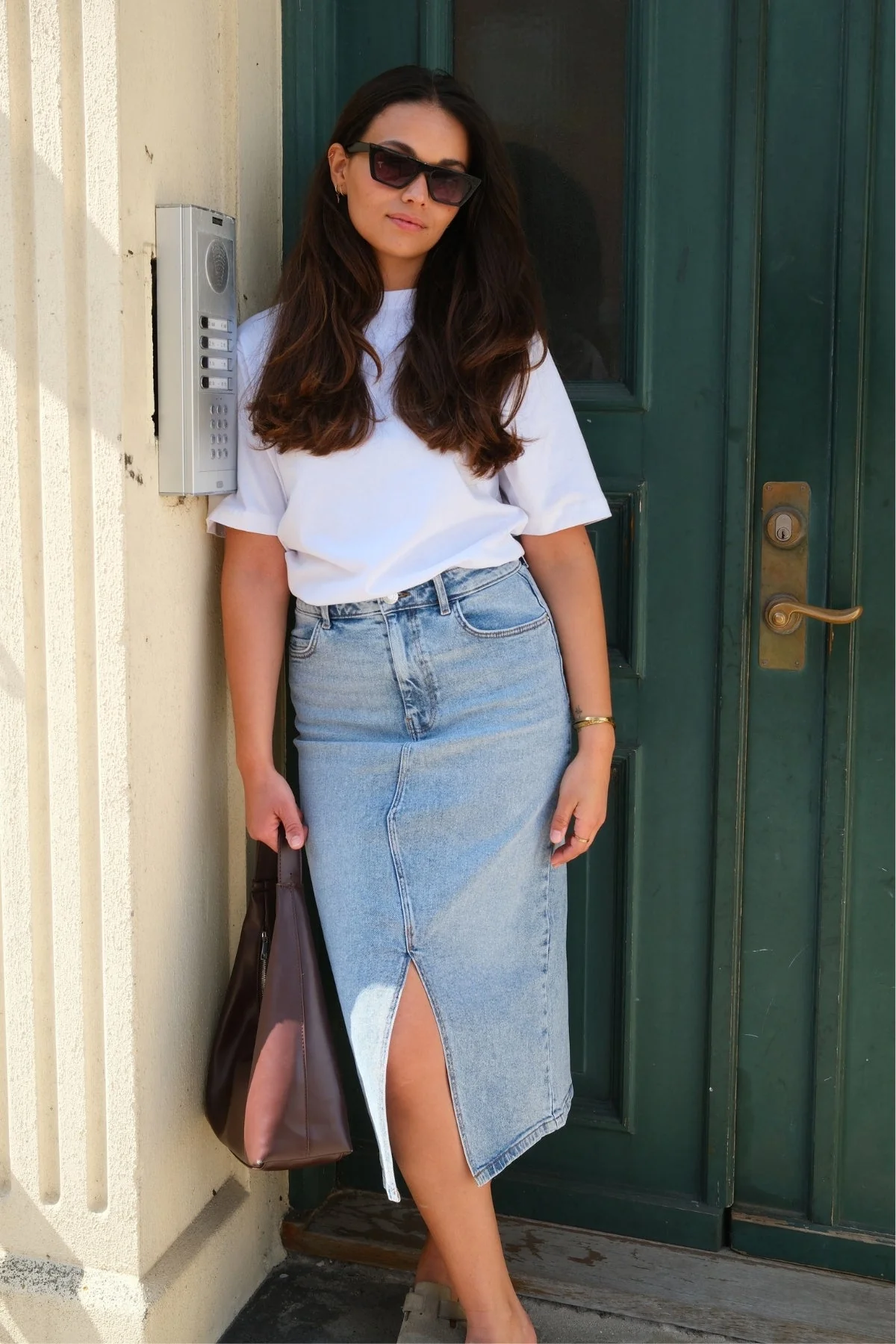Natalie Midi Rock - Hellblauer Denim - Image 2