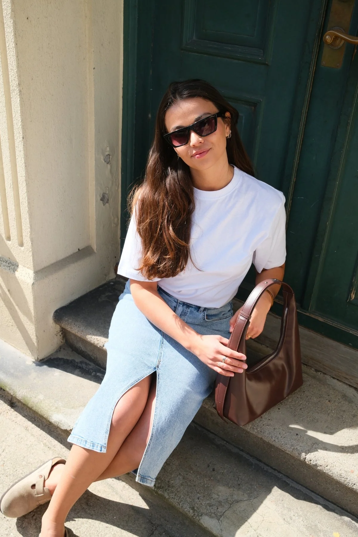 Natalie Midi Rock - Hellblauer Denim - Image 3