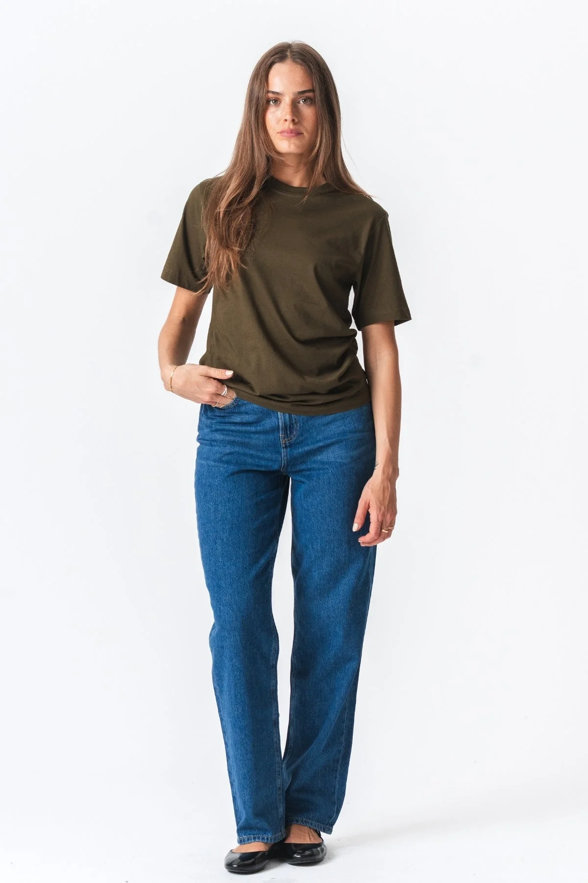 Oversized T -Shirt - Olive (Dame) - Image 3