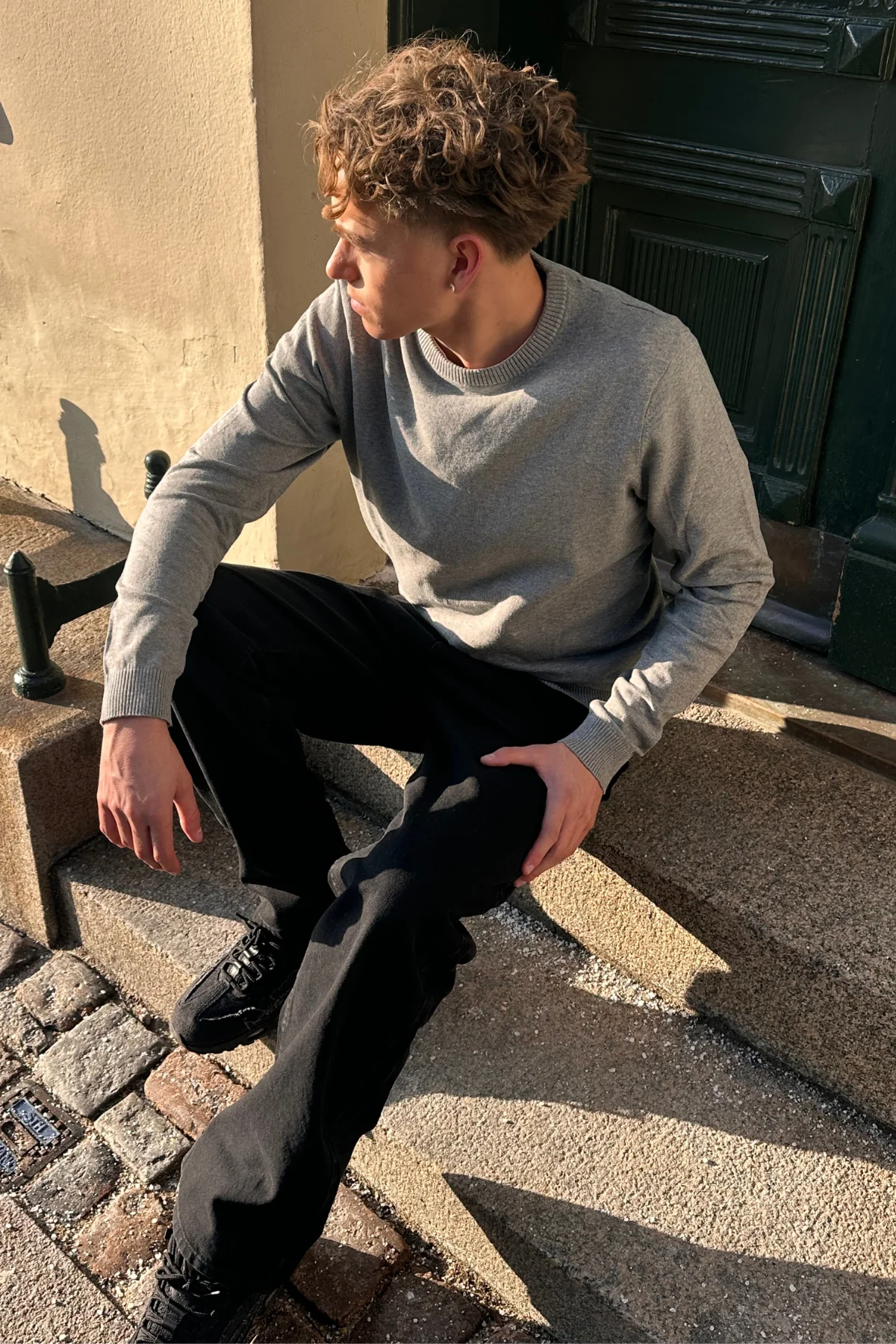 Pullover Roundneck - graue Melange - Image 2