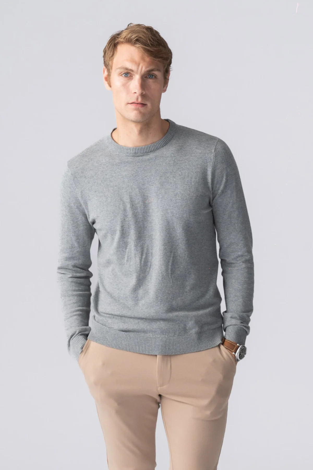 Pullover Roundneck - graue Melange - Image 8