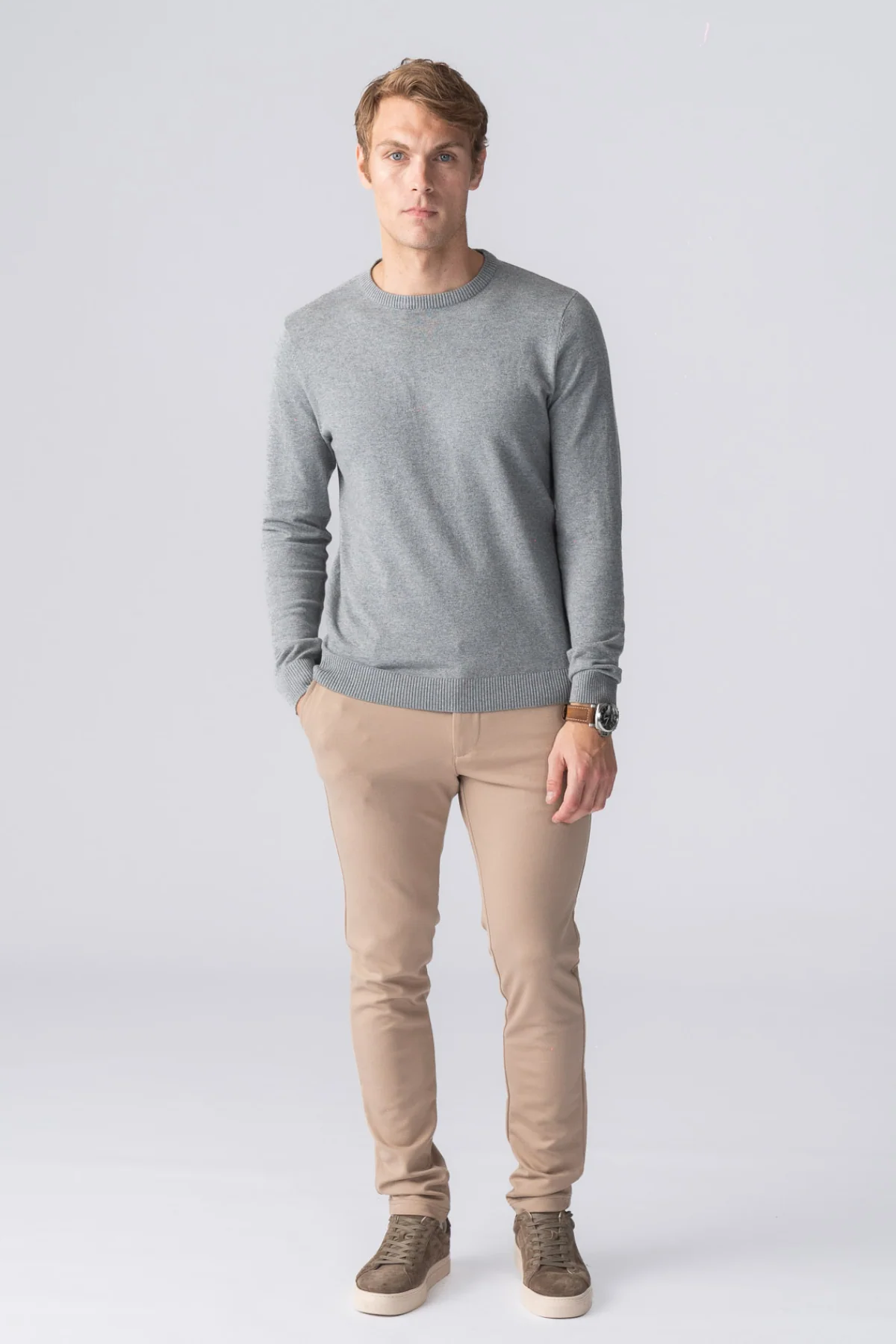 Pullover Roundneck - graue Melange - Image 9