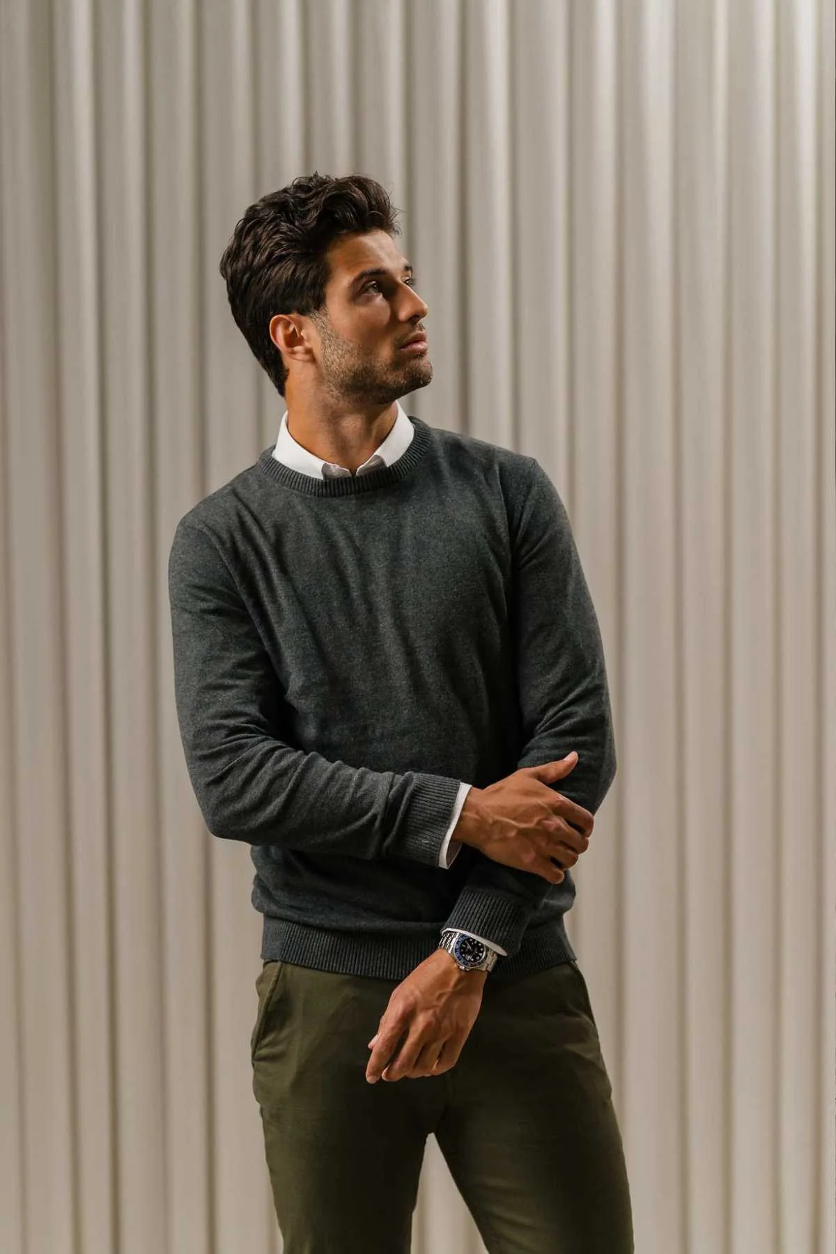 Pullover Roundneck - Holzkohle Melange - Image 5