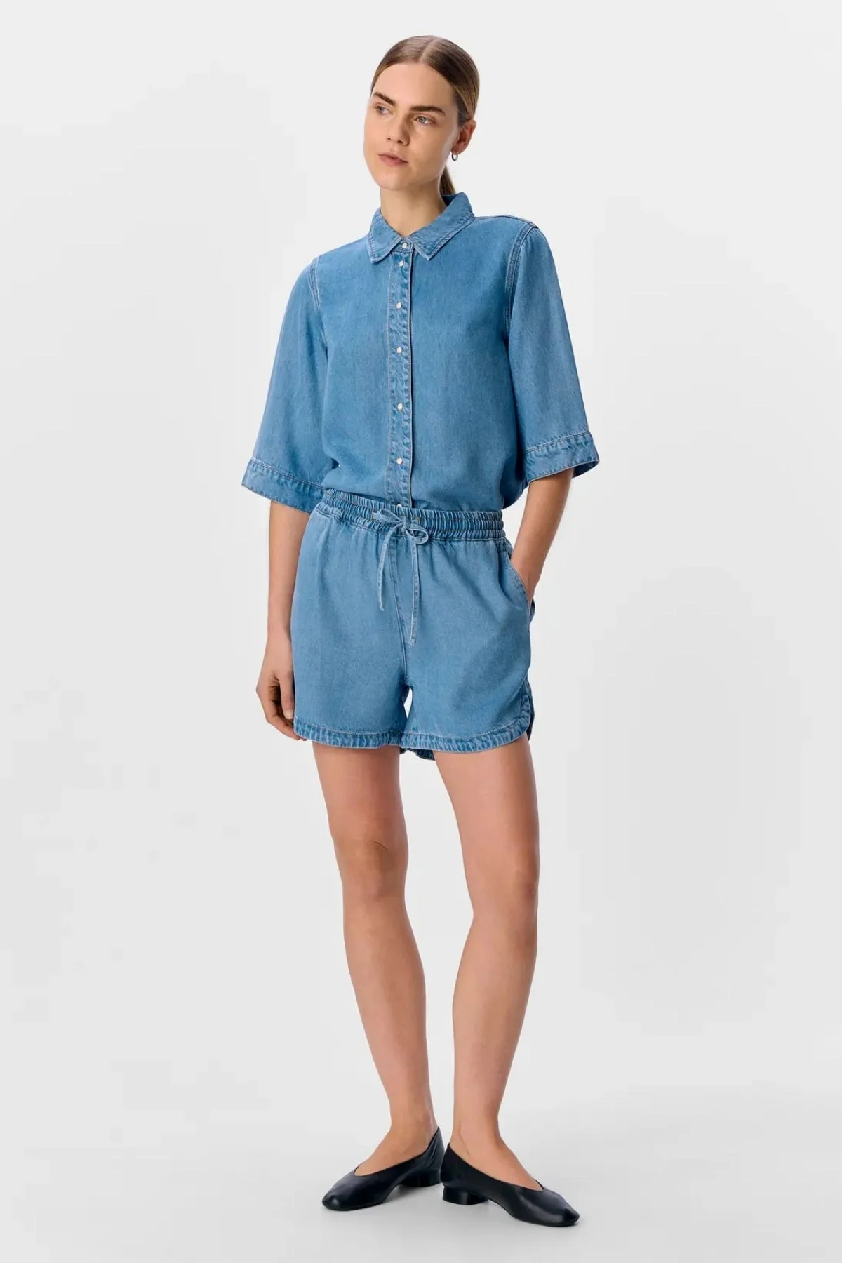 Rahmen Shorts - Hellblauer Denim - Image 4