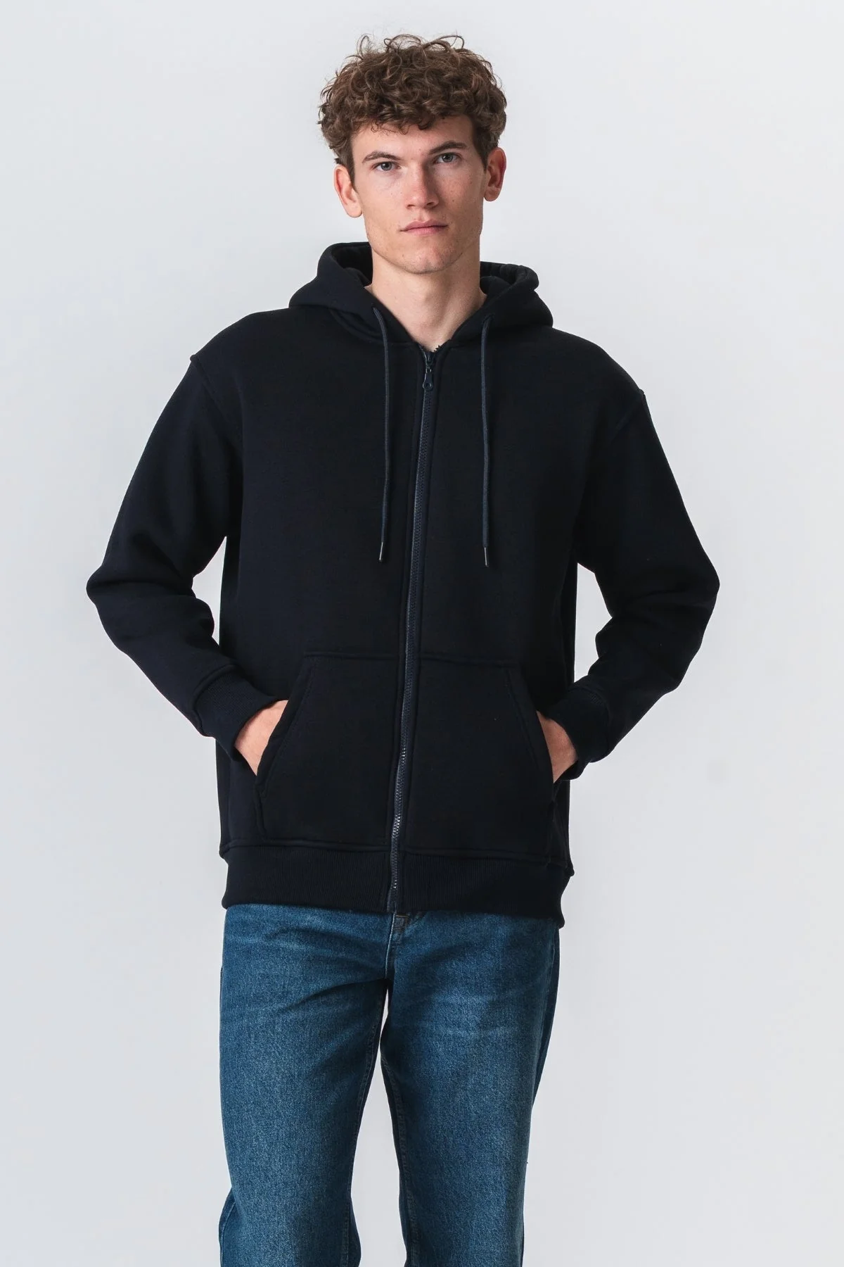 Entspannter Zip Hoodie - Marine - Image 2