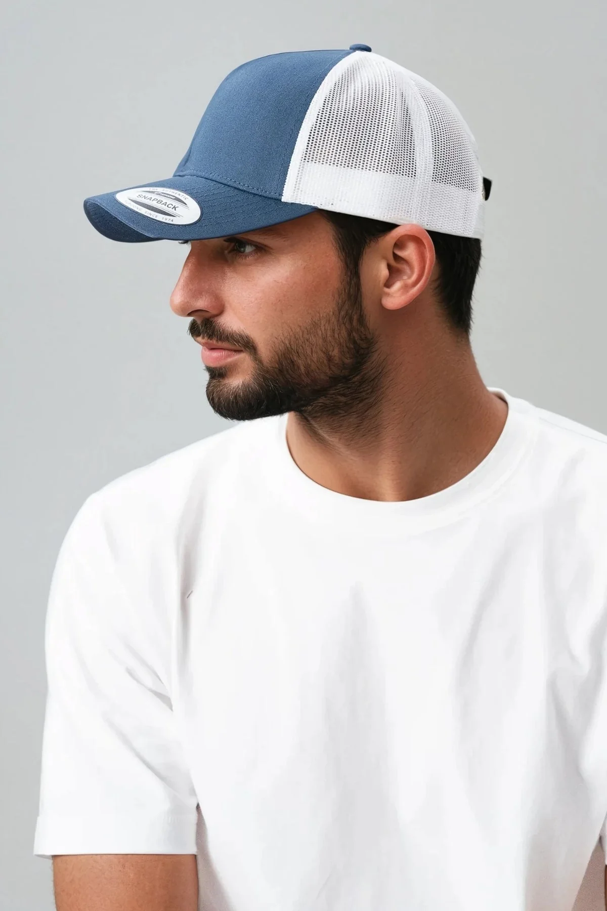 Retro Trucker Colored Front - Marine - Image 3