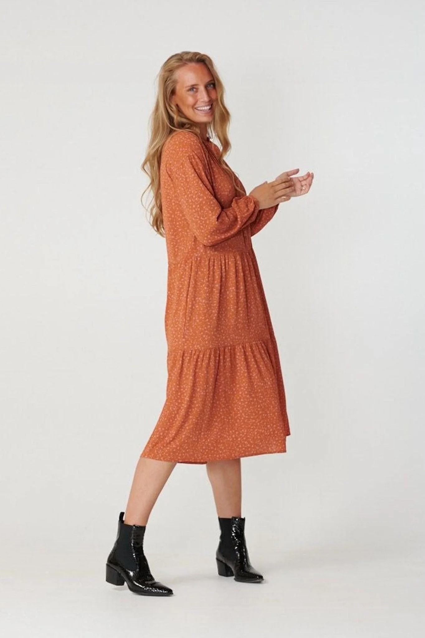 Sara Langarmed Kleid - Rosa - Image 2