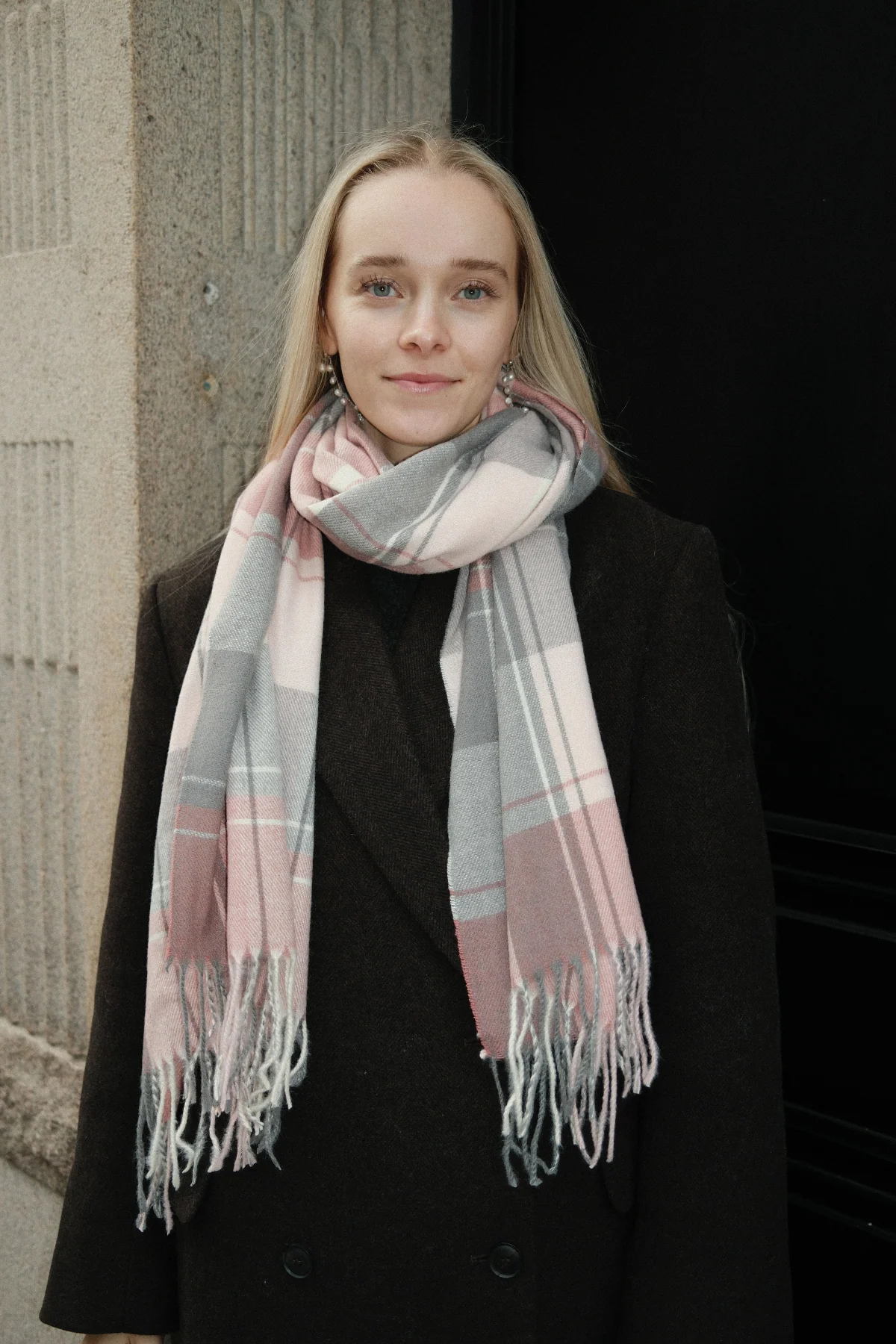 Schal - Grau / Rosa