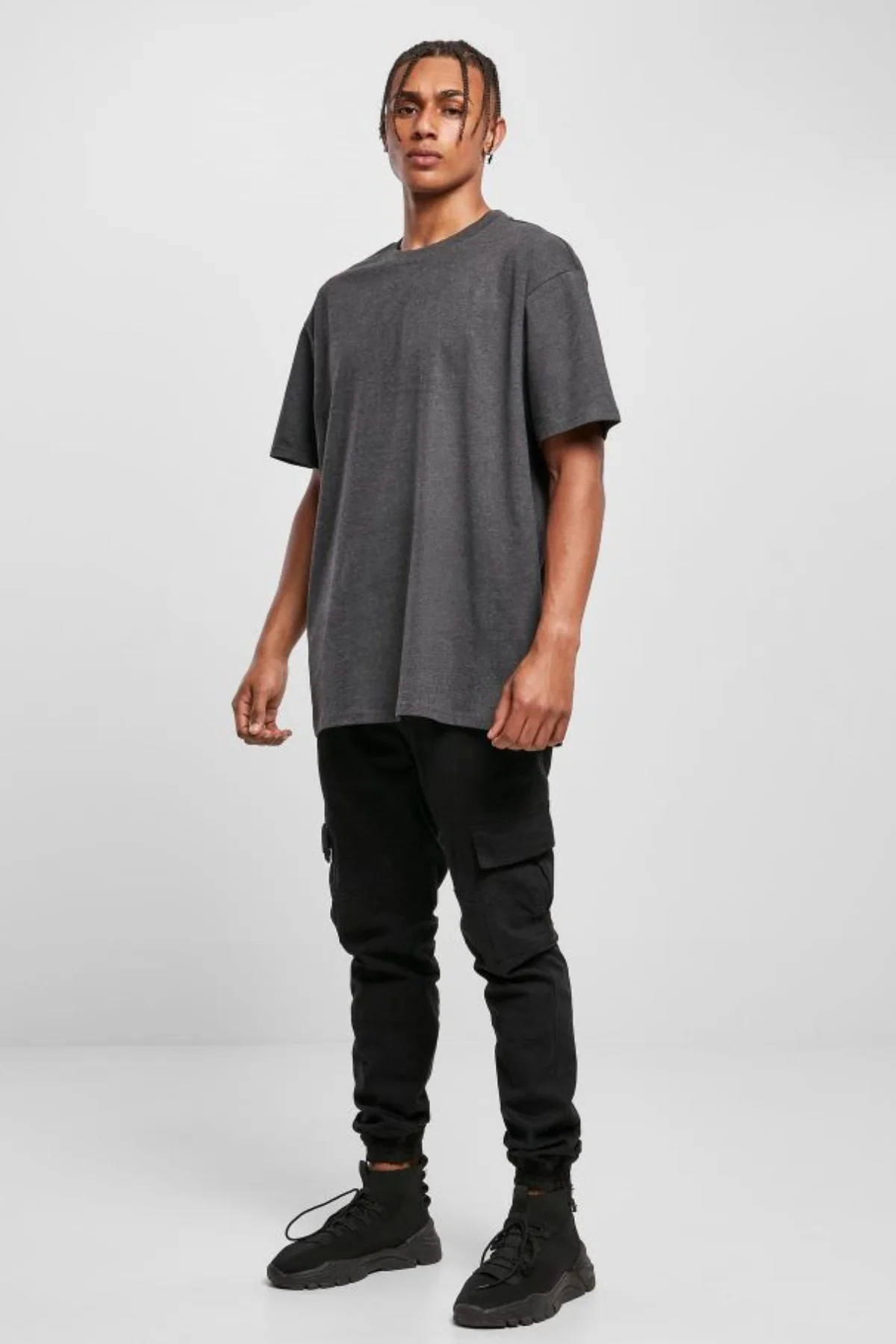 Schwer Oversized T -Shirt - Holzkohle - Image 2