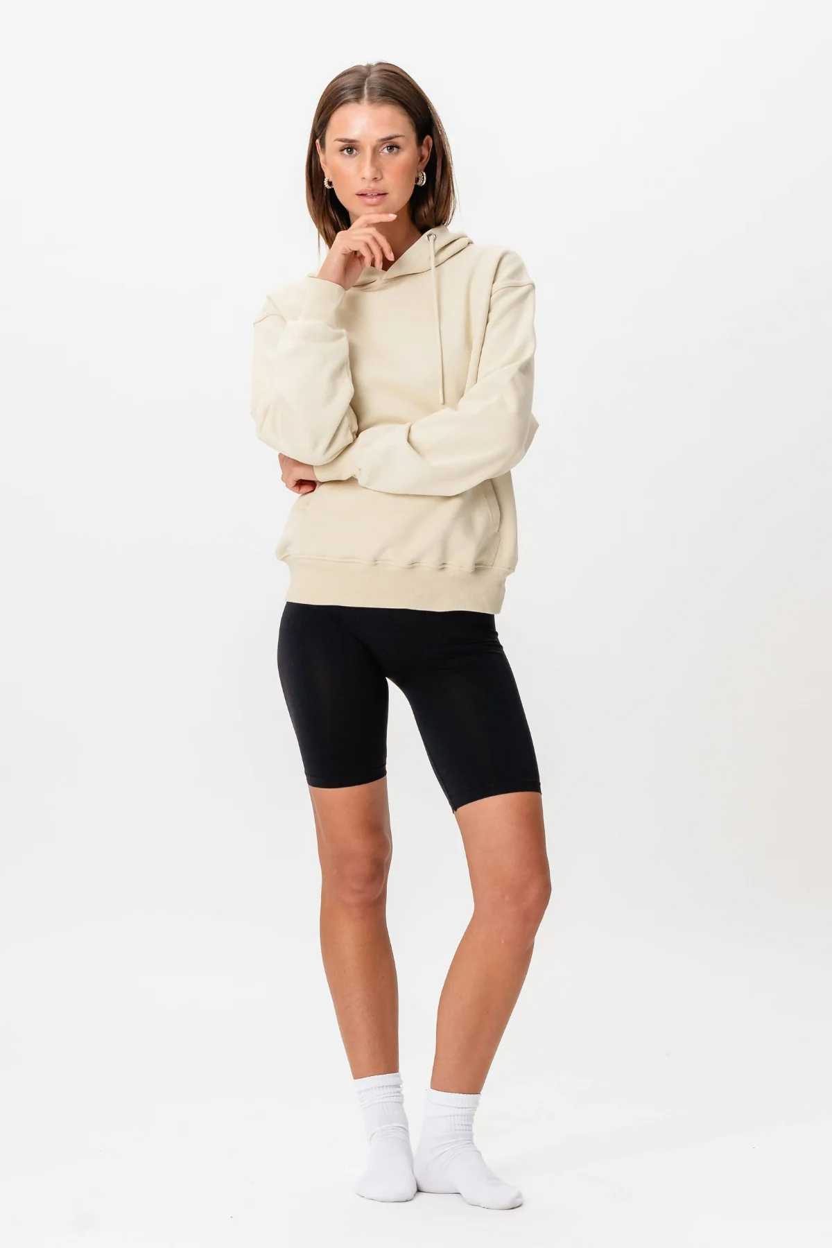 Schwerer Hoodie - Beige - Image 4