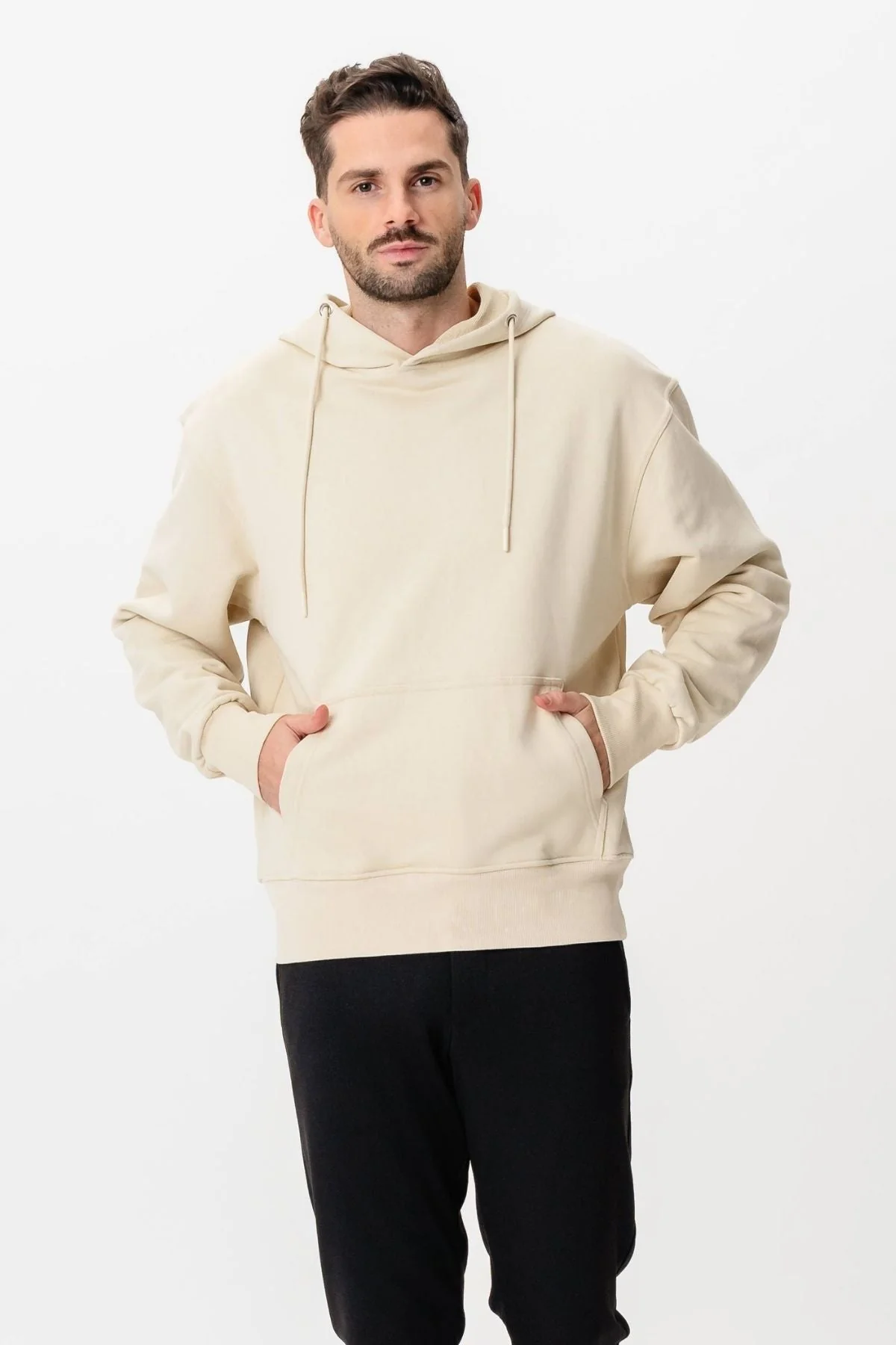 Schwerer Hoodie - Beige - Image 3