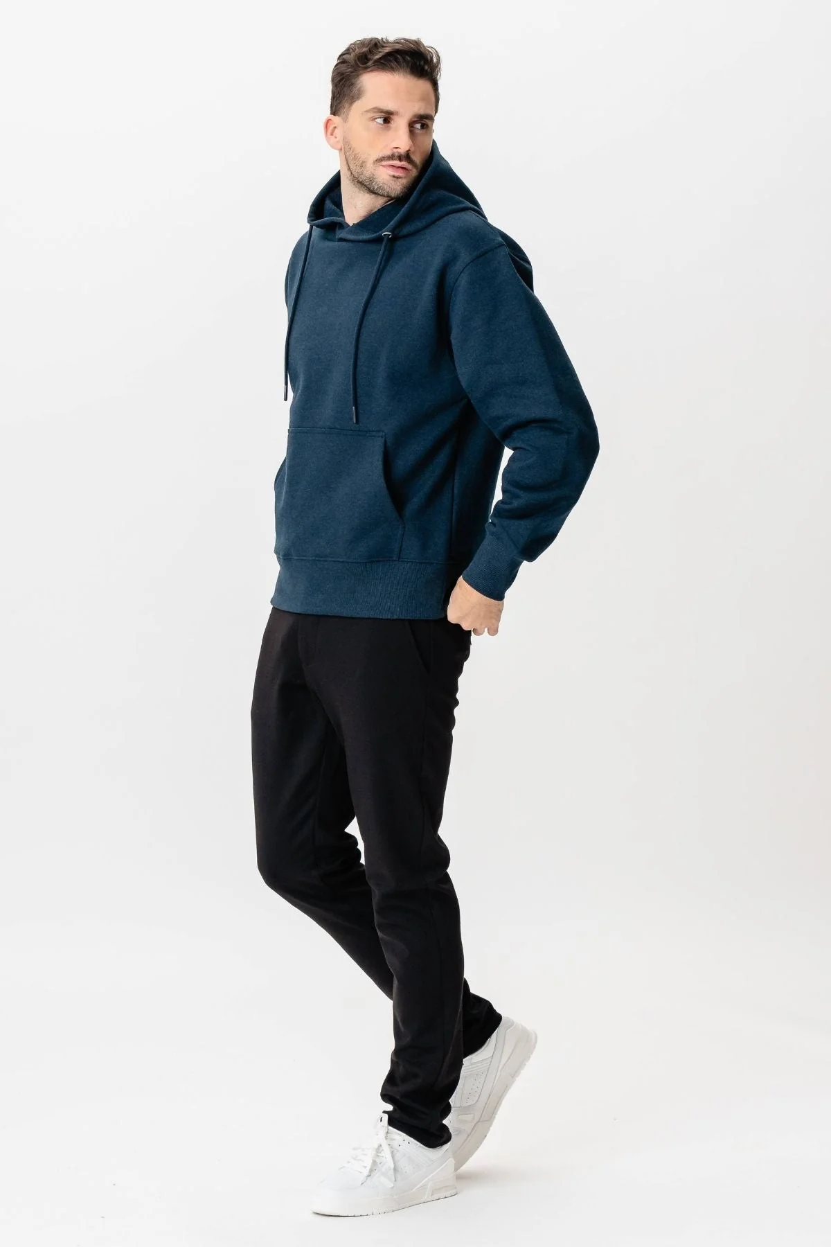 Schwerer Hoodie - Marine - Image 4