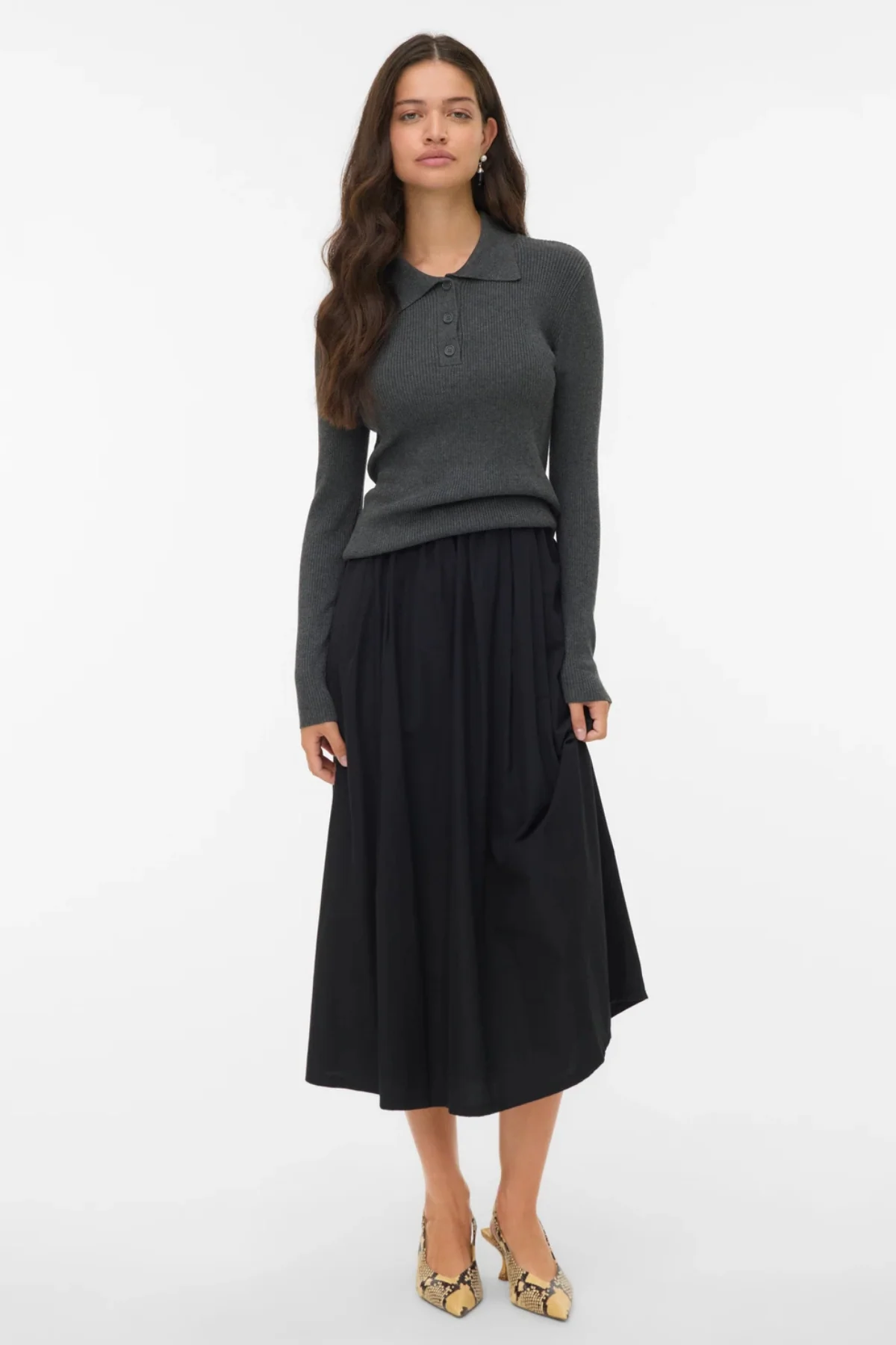 Silje Poloneck Pullover - dunkelgraue Melange - Image 2