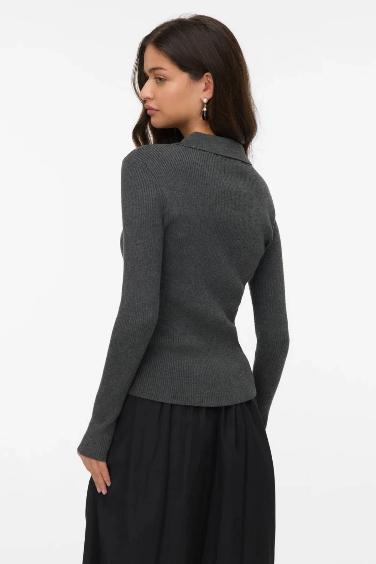 Silje Poloneck Pullover - dunkelgraue Melange - Image 4
