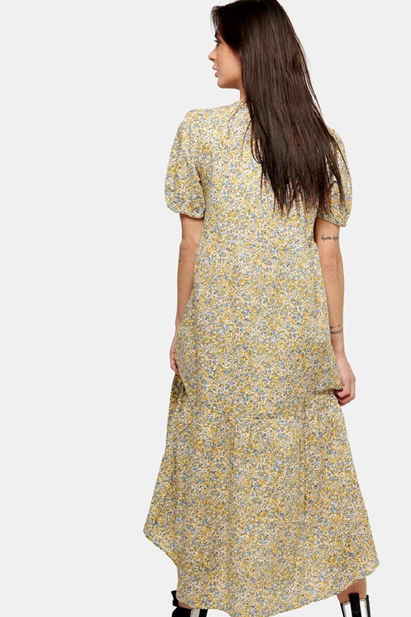 Sofie Langes Kleid - Blau & gelbes Blumen - Image 3