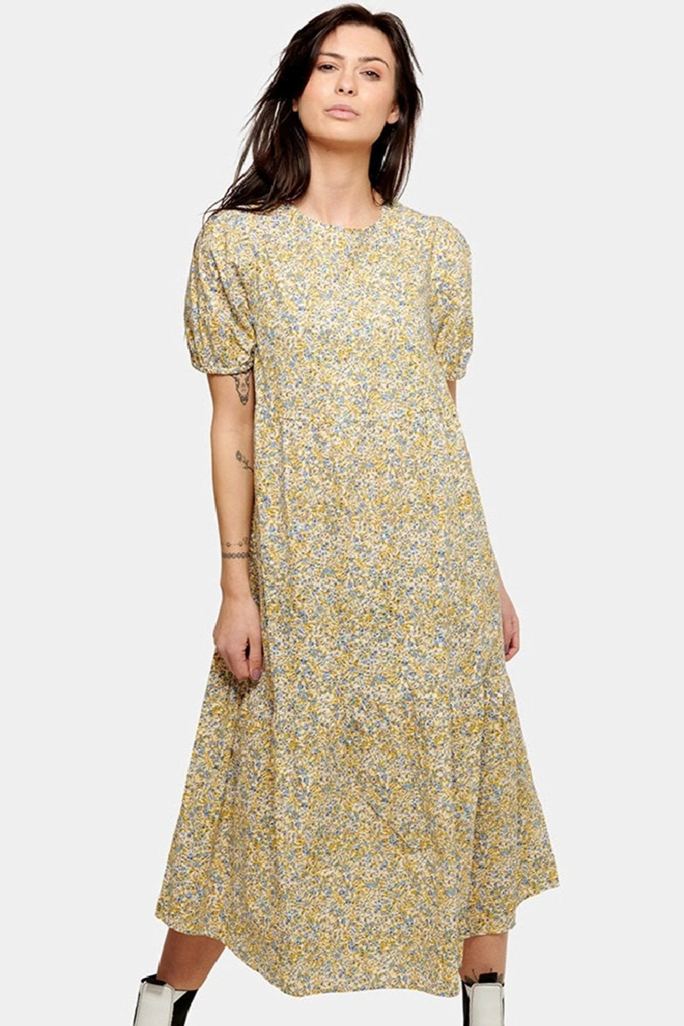 Sofie Langes Kleid - Blau & gelbes Blumen - Image 4