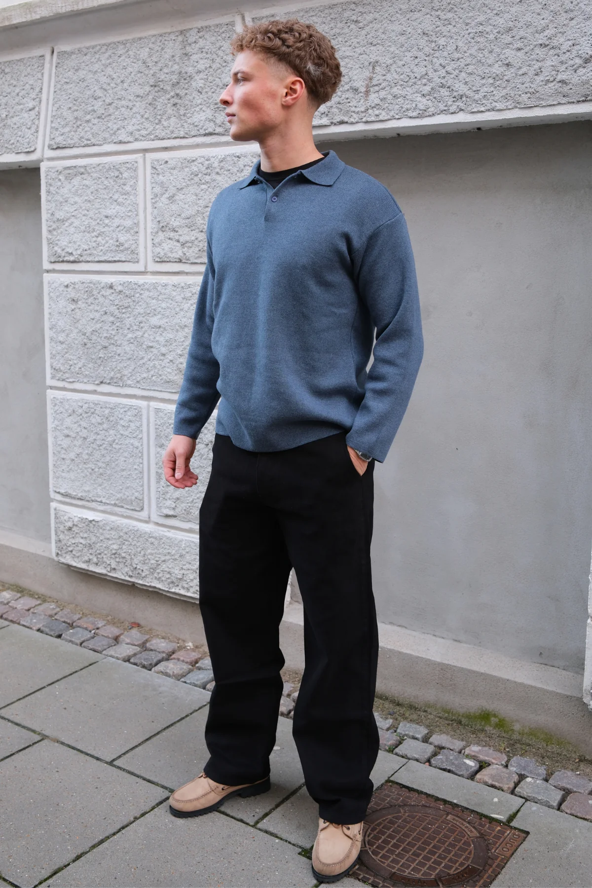 Gerade geschnittene Baumwoll-Chino - Schwarz - Image 4