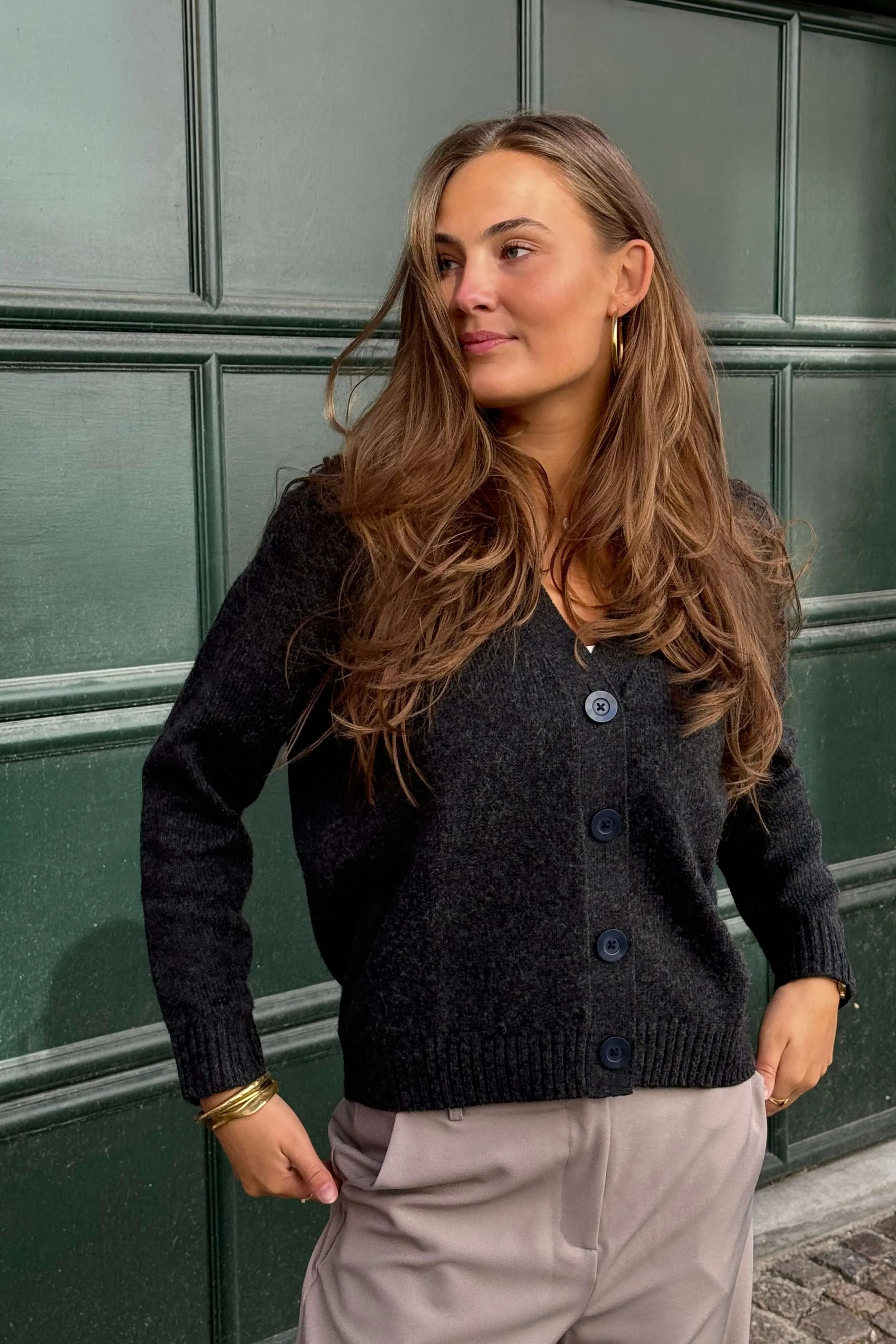 Strickjacke - dunkelgraue Melange - Image 7