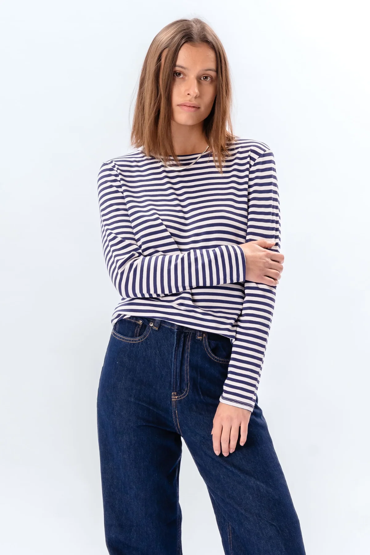 Gestreifte Langarmhose Slim Fit - Blau - Image 4