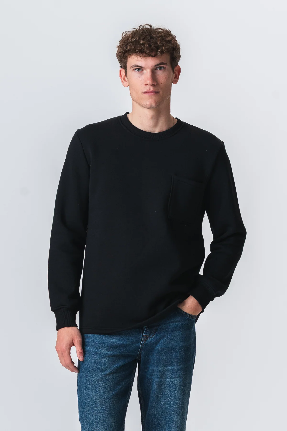 Taschen -Sweatshirt Regular Fit - Schwarz - Image 2