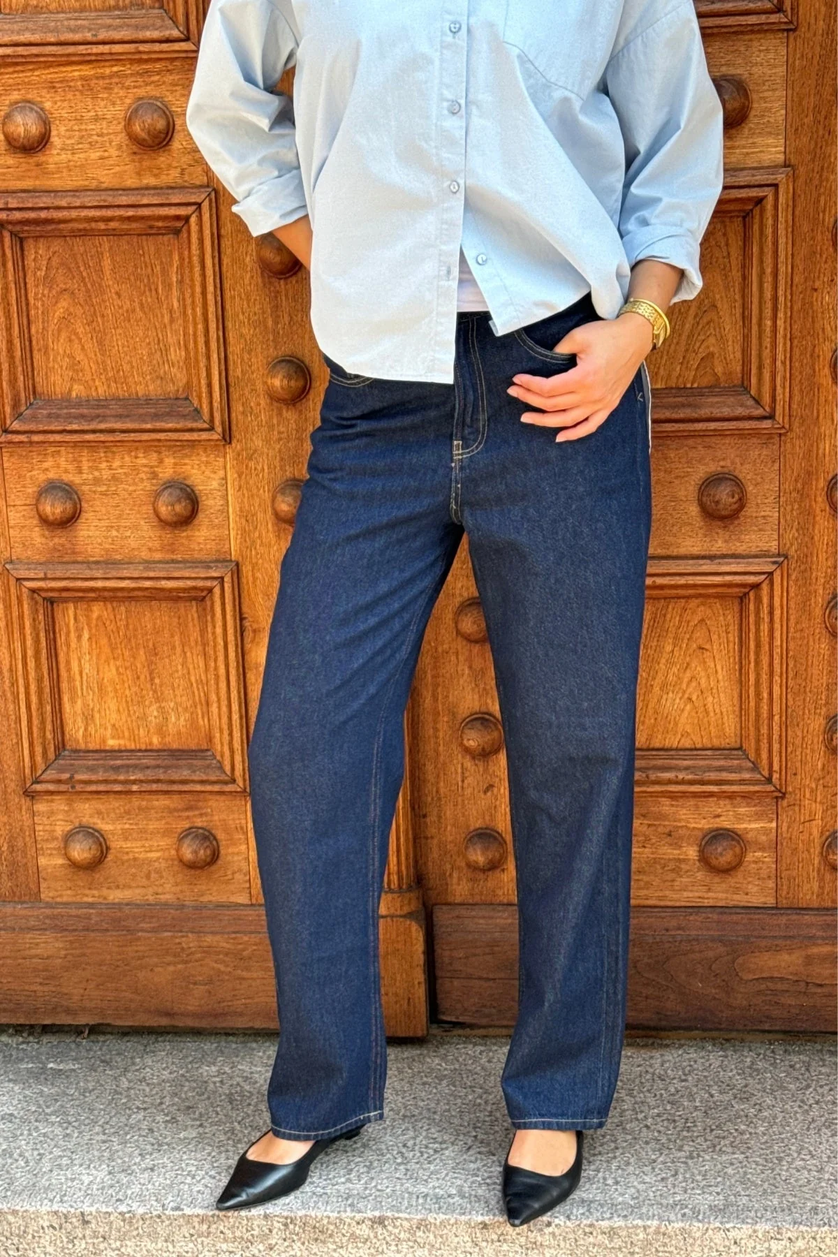 The Original Performance Breite Jeans - dunkelblauer Denim - Image 4