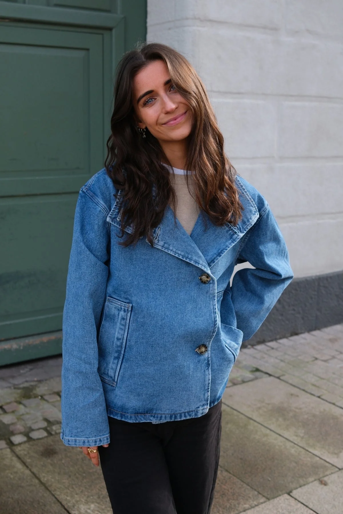 Tilla Gro l/s Denim Jacke - mittelblauer Denim - Image 2