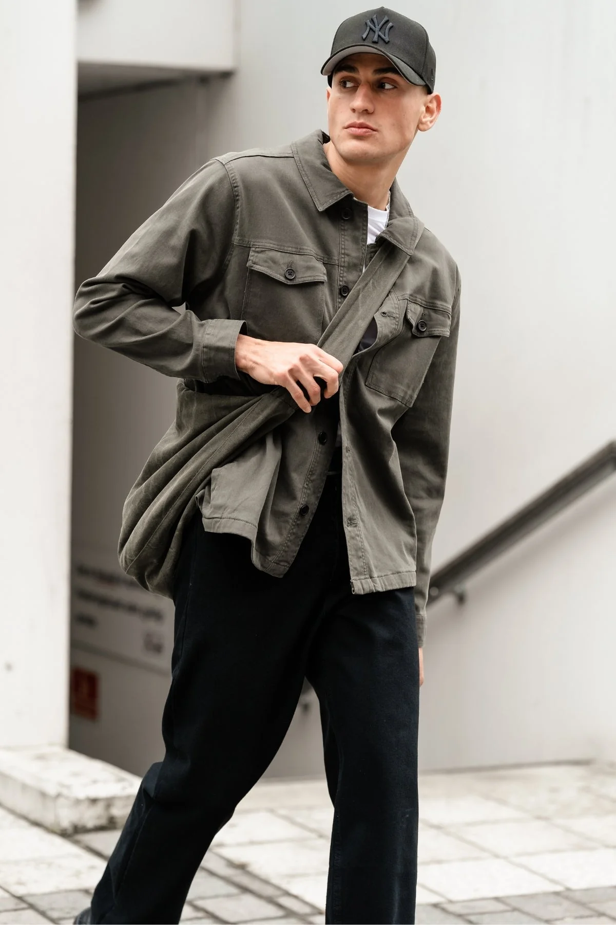 Twill Overshirt - dunkle Olive - Image 3