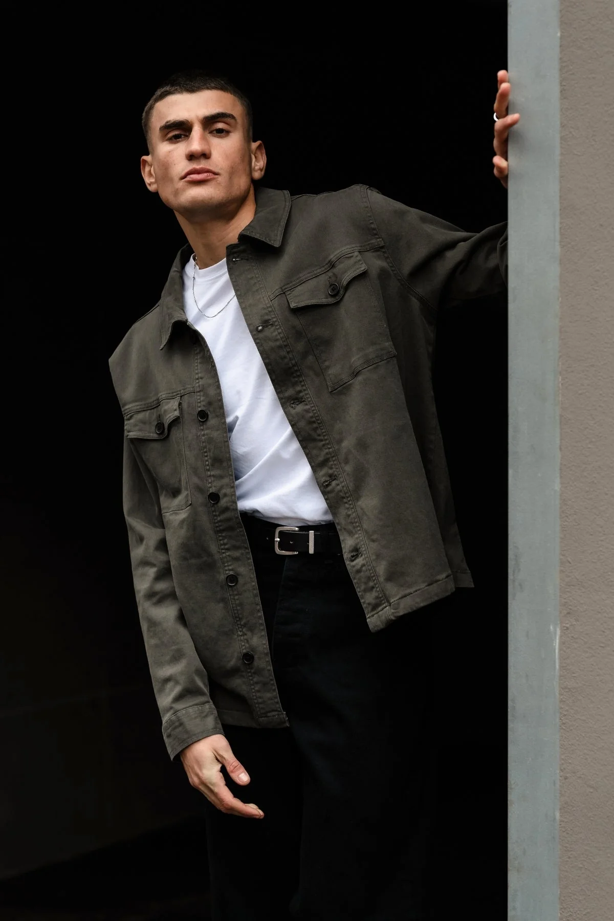 Twill Overshirt - dunkle Olive - Image 4