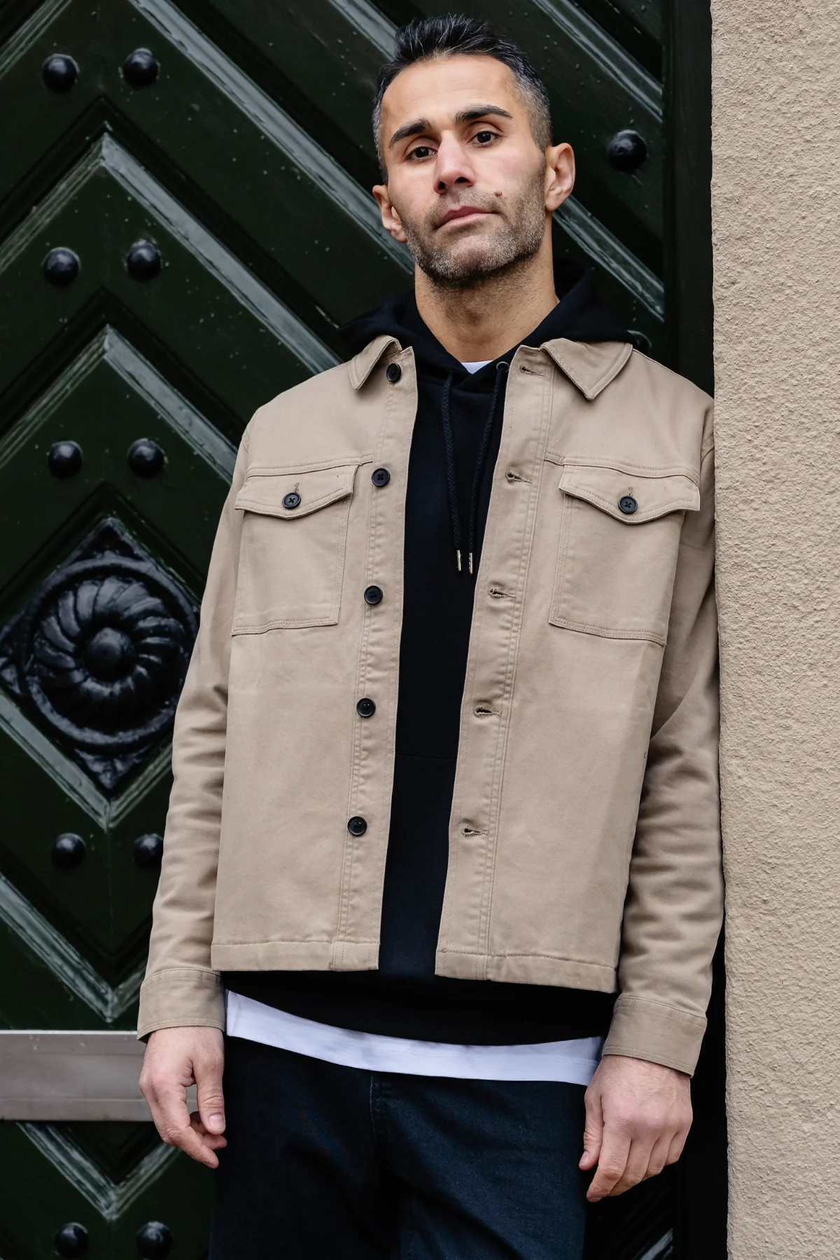 Twill Overshirt - dunkler Sand - Image 8