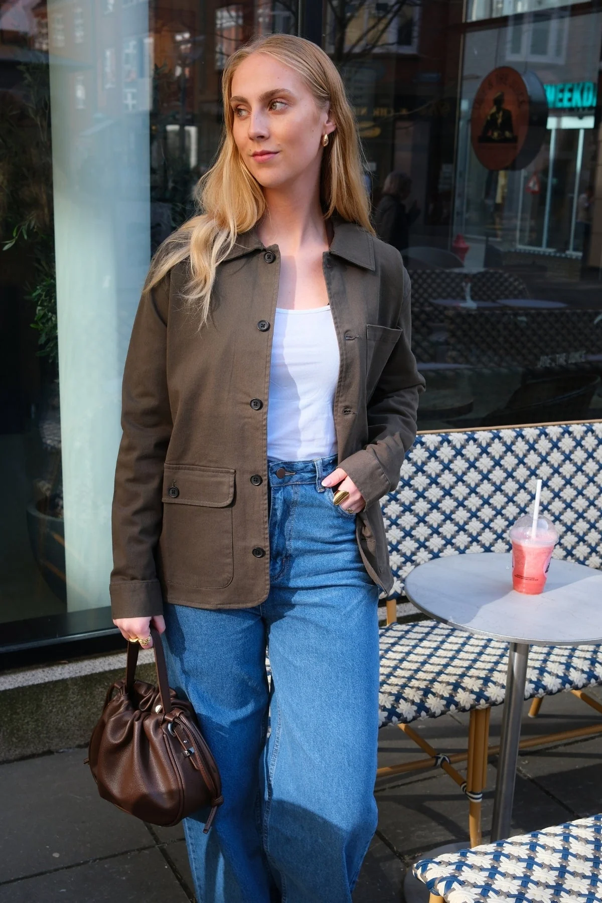 Twill -Shacket - dunkle Olive - Image 3