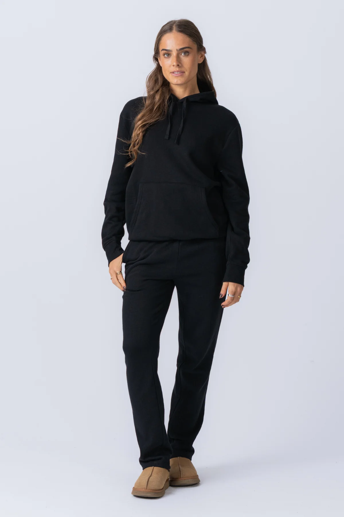 Unverzichtbares Kapuzen-Sweatset für Damen - Schwarz