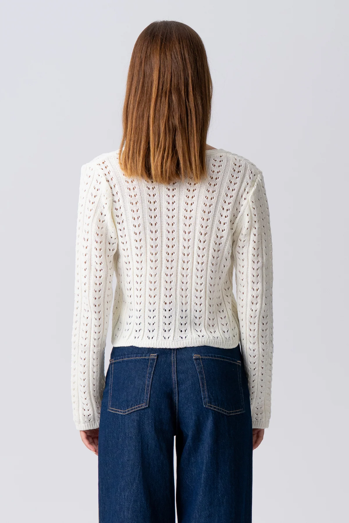 Virginia Strick Cardigan - Ecru. - Image 5