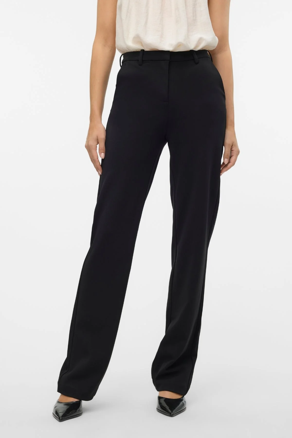 Zamira Slim Gerade Hose - Schwarz